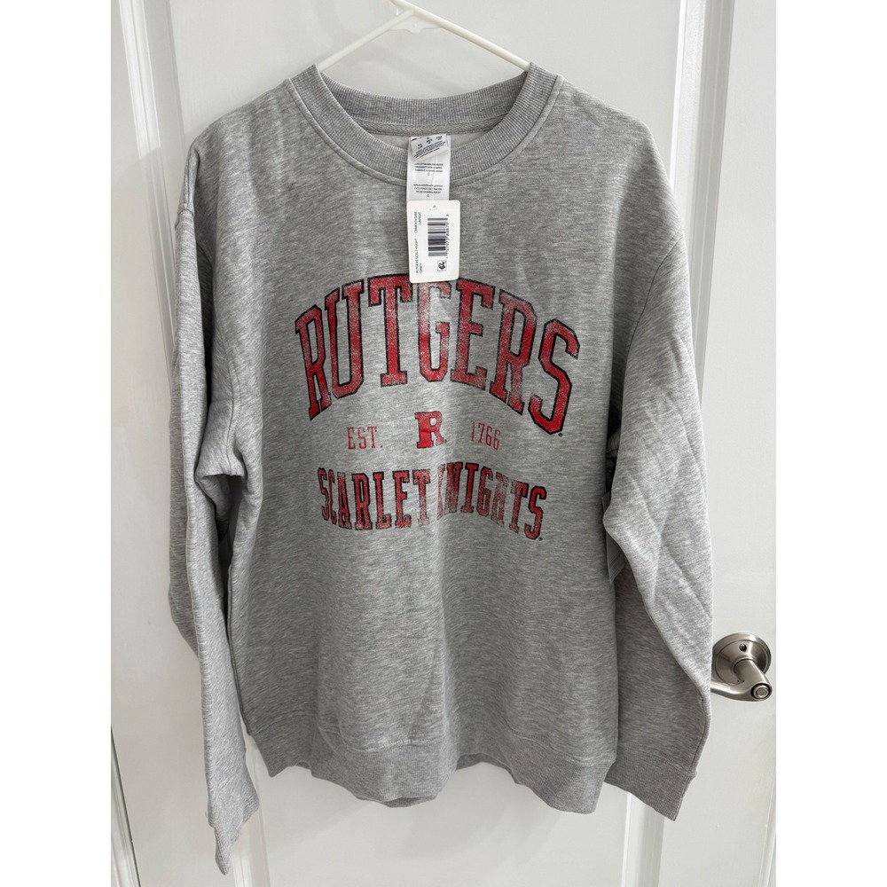 Champion Rutgers Scarlet Knights Sweatshirt Gray Large CBMFA1VSAM NWT